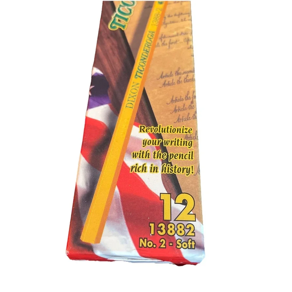 Vintage Box‎ Of  Dixon Ticonderoga 13882 No. 2 Soft Pencils 11 Of 12 In Box